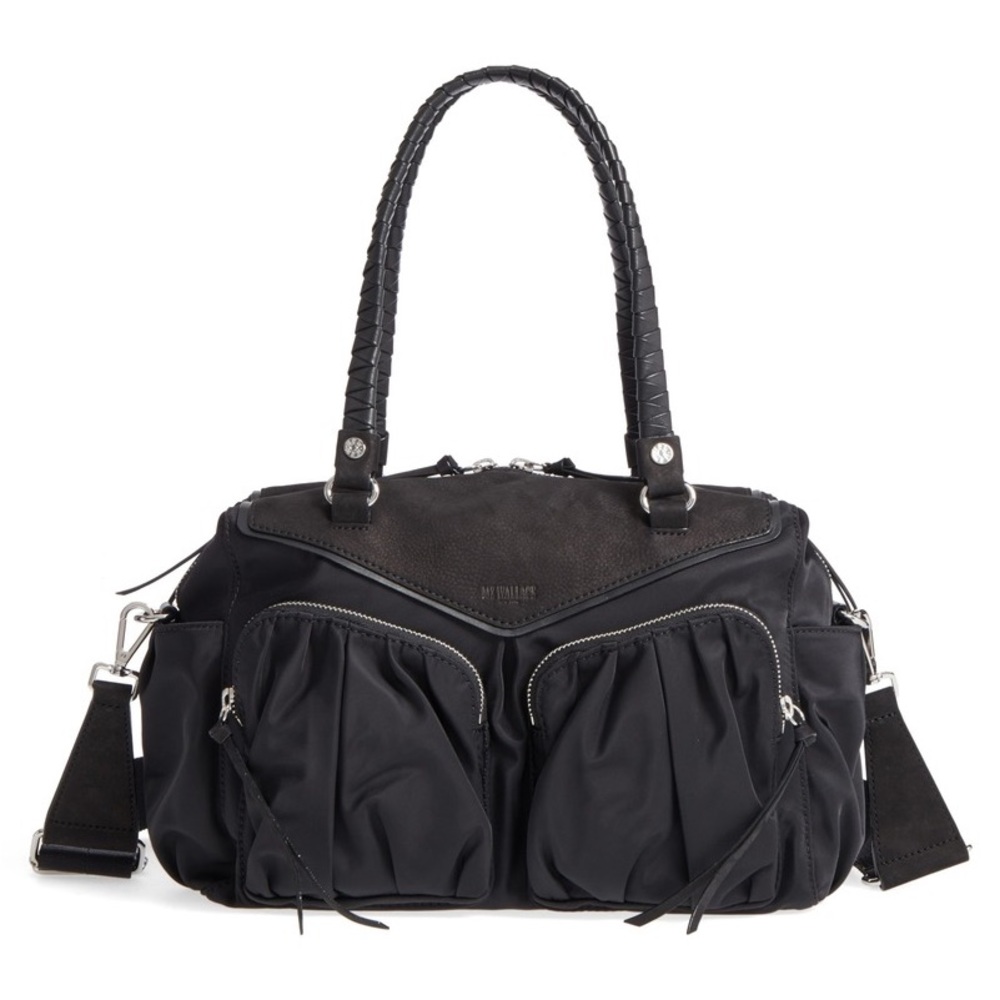 Mz Wallace Black Nylon Crosby Thompson Satchel Multi Pockets Crossbody Bag NWT